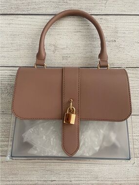 Vegan Mauve Clear Purse Handbag for Stadiums